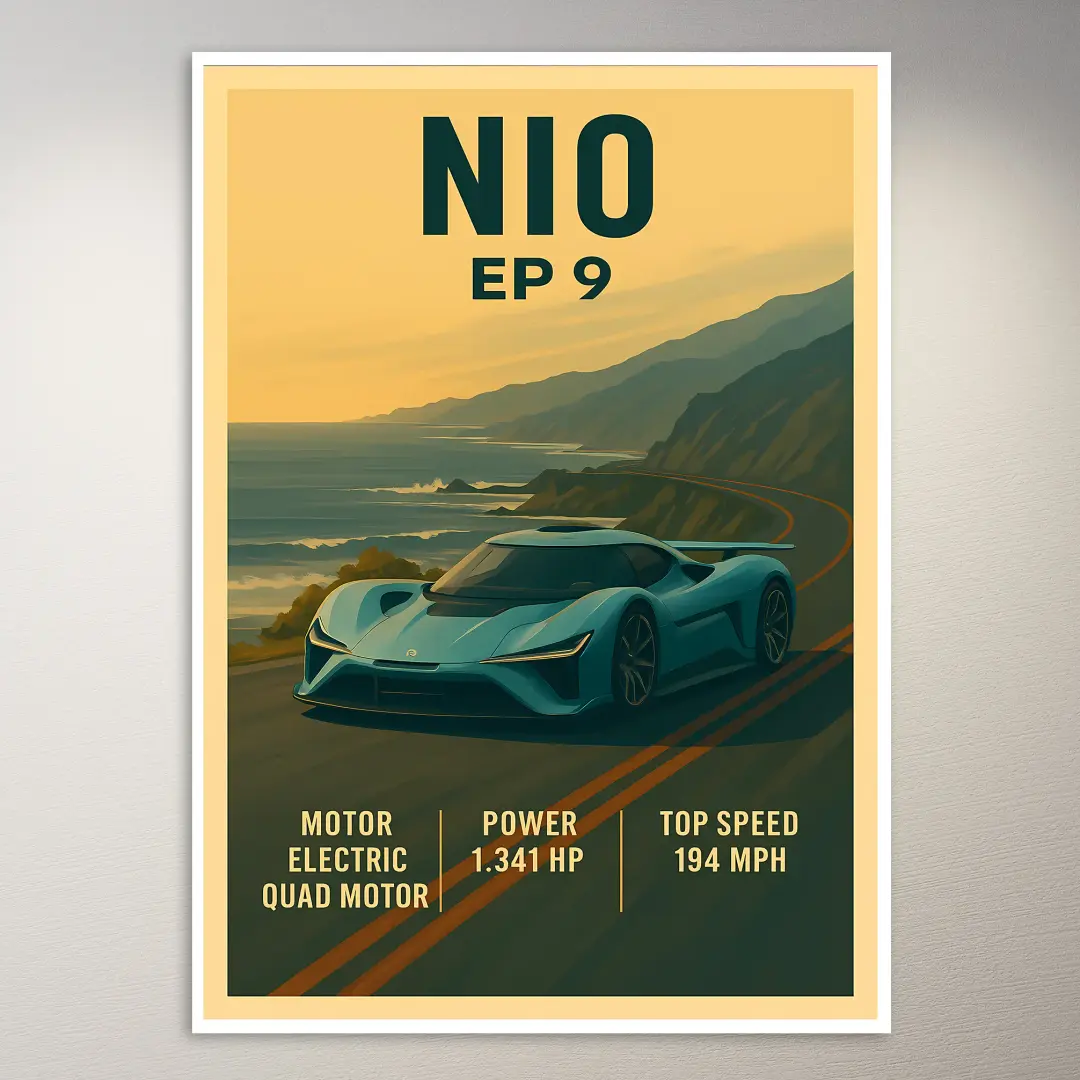 NIO EP9 Supercar Poster