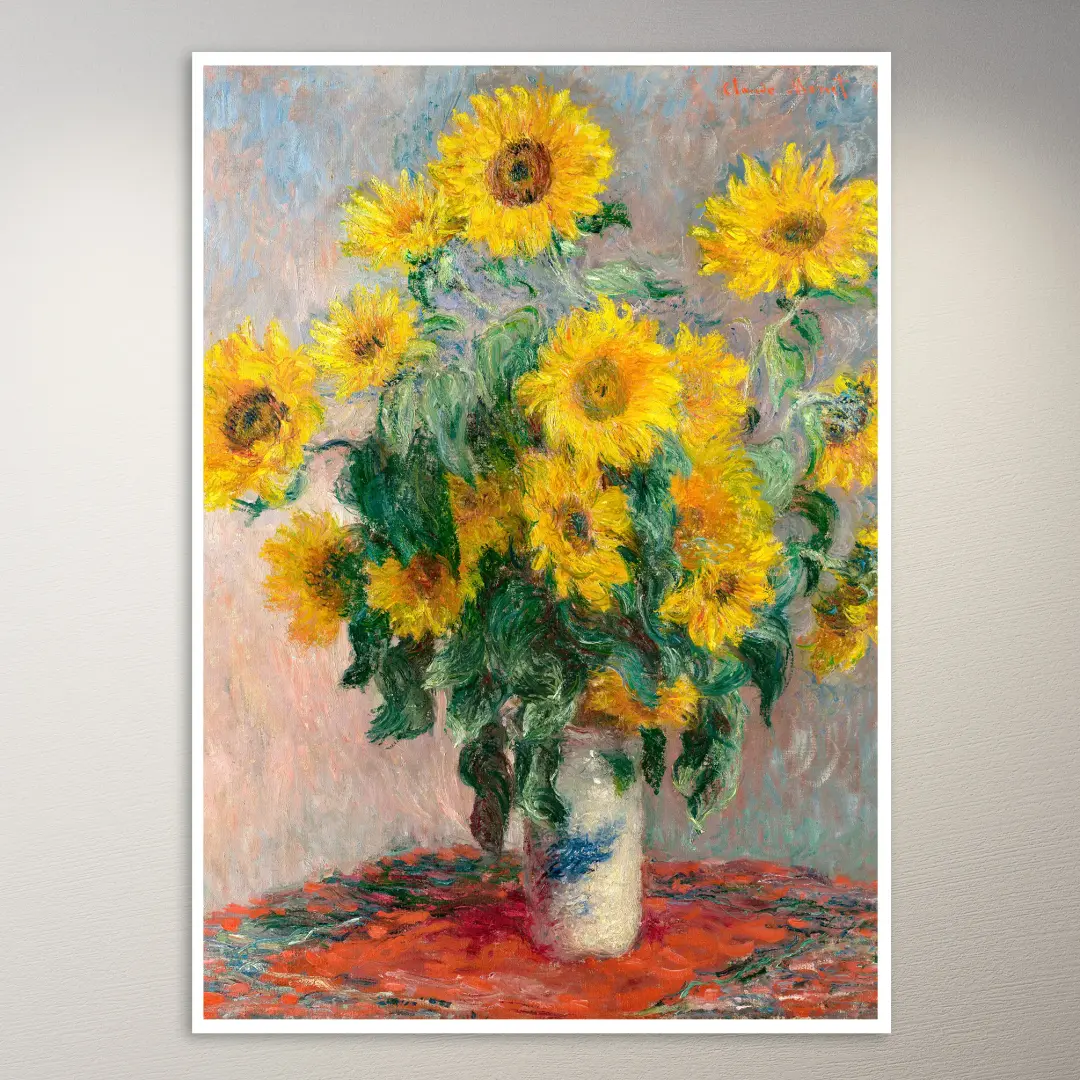 Sonnenblumenstrauß (1881) von Claude Monet Poster