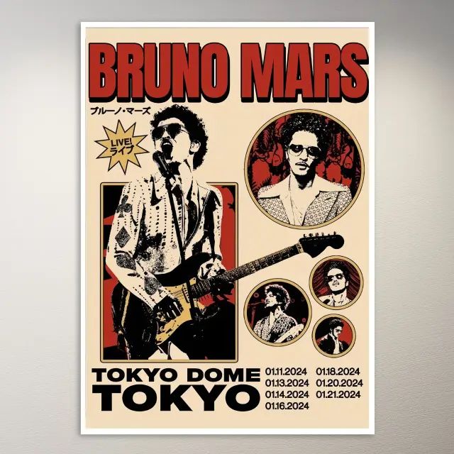 Bruno Mars live in Tokio Poster