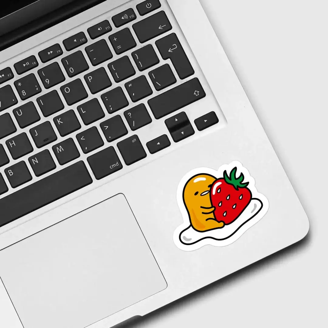Gudetama mit Erdbeere Sticker