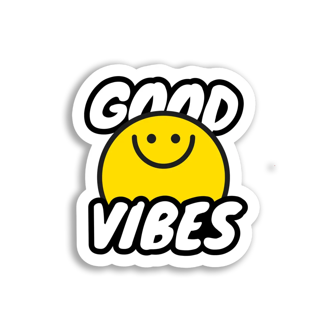 Good Vibes Only Smiley Face Sticker