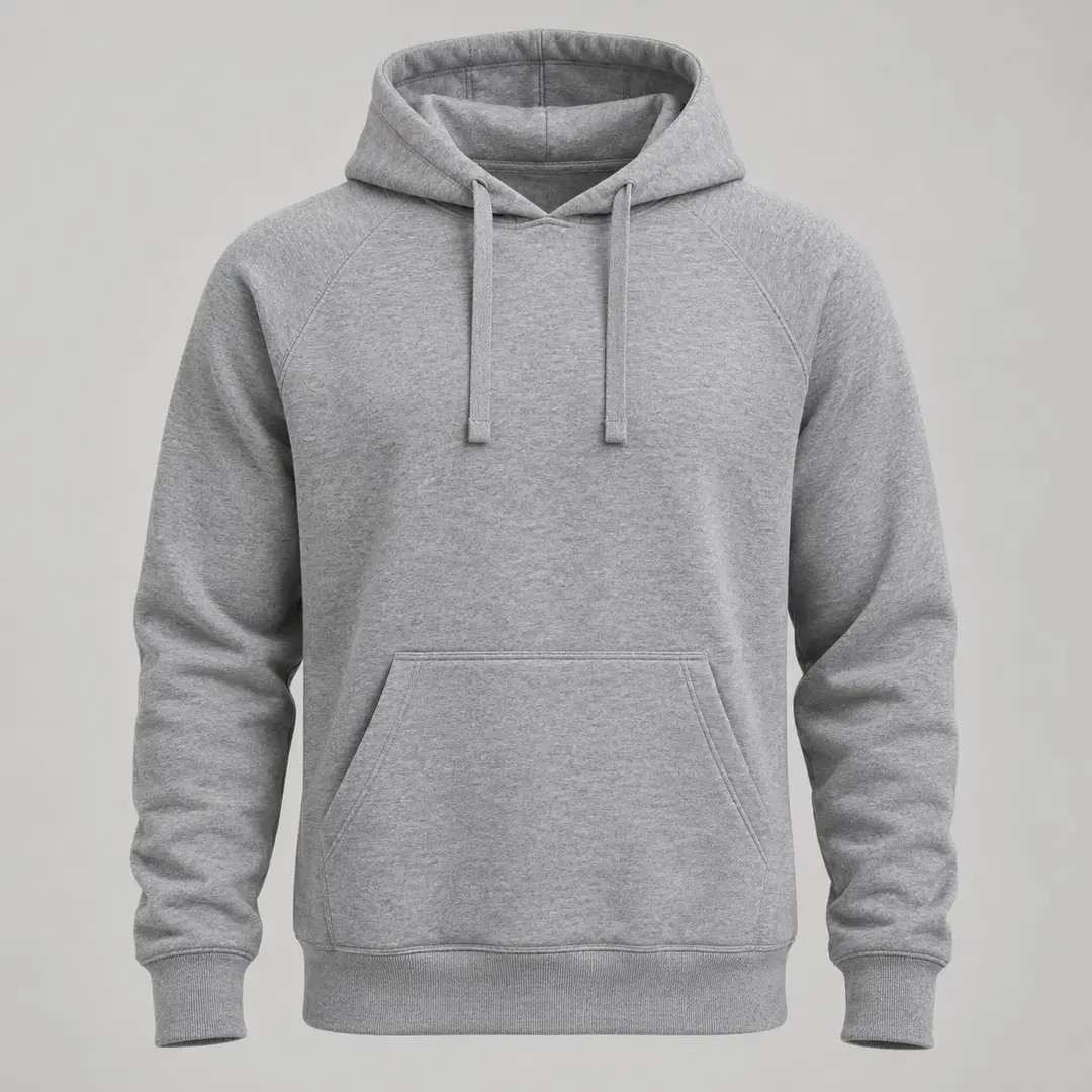 Tram Line Raglan Hoodie in Grey Marl