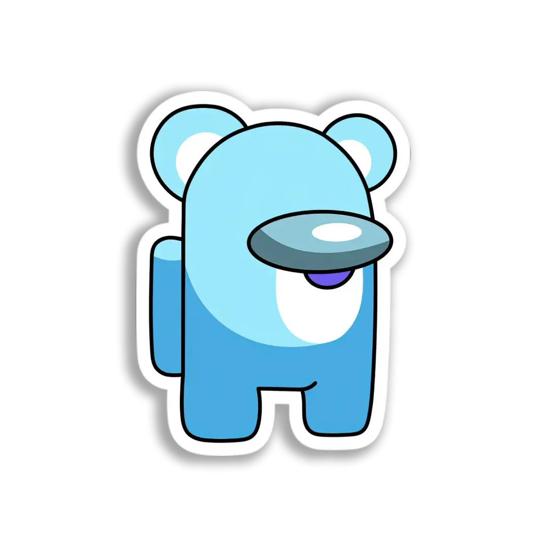 Light Blue Bear Crewmate Sticker