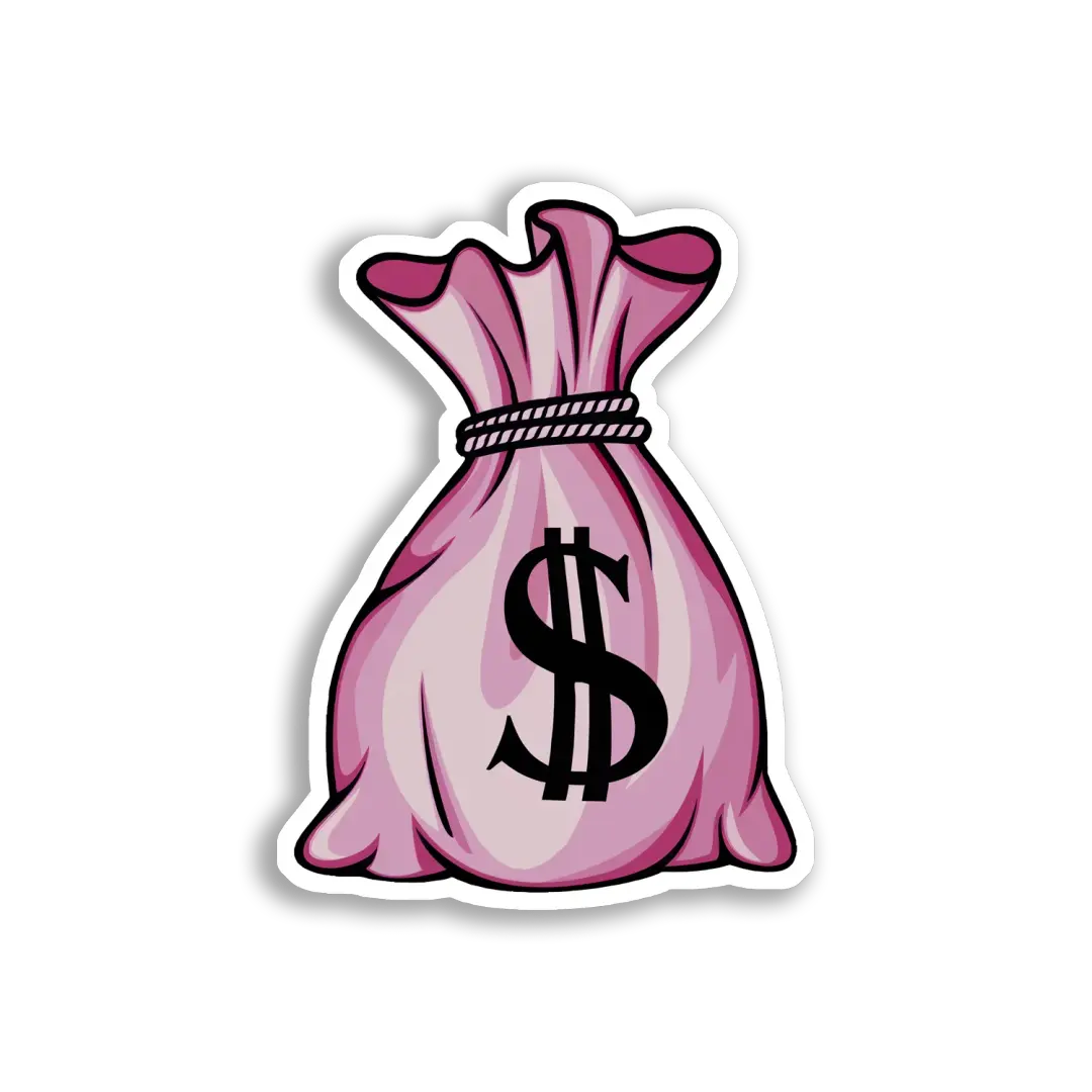Rosa Geldsack mit Dollarzeichen Sticker