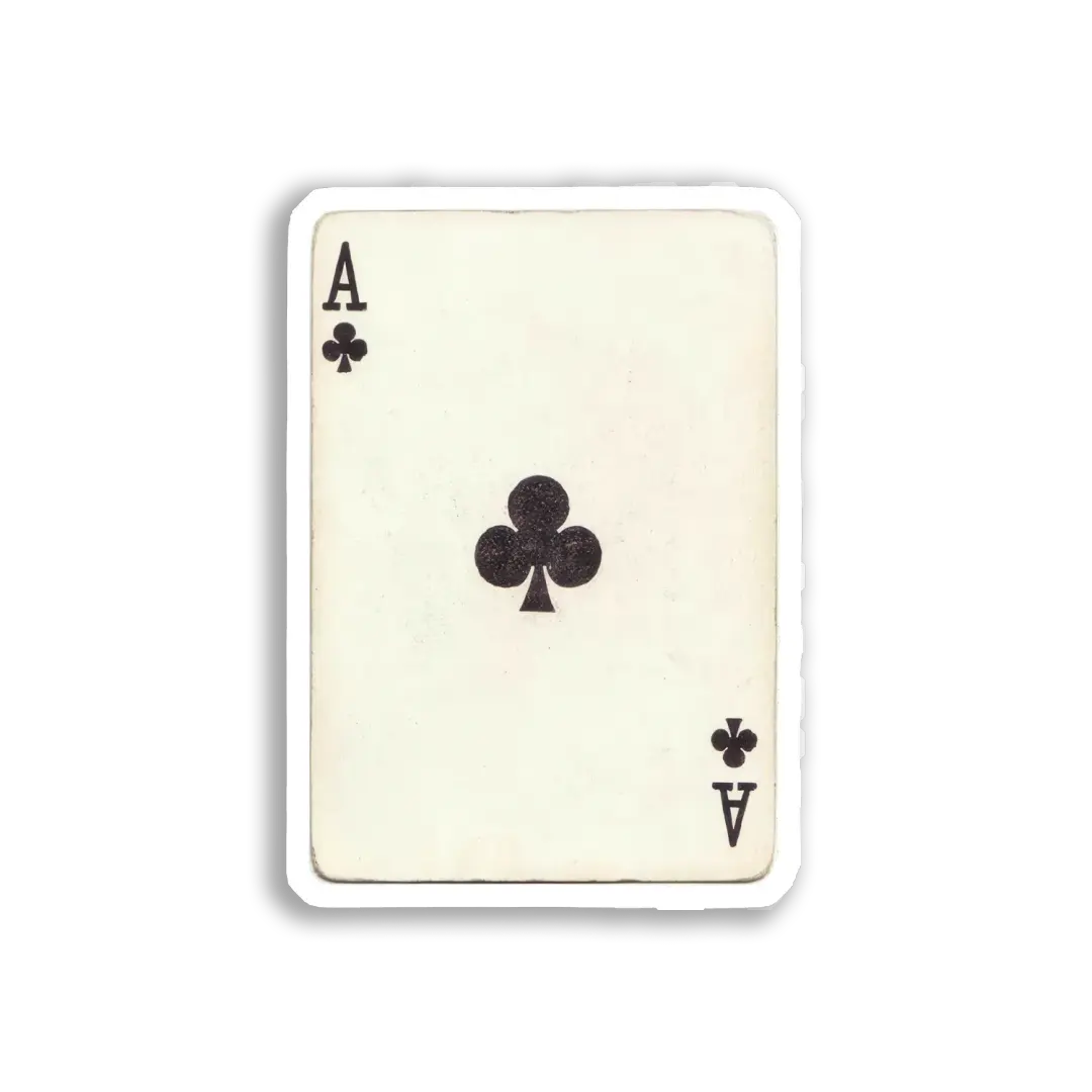 Pegatina de carta del as de tréboles