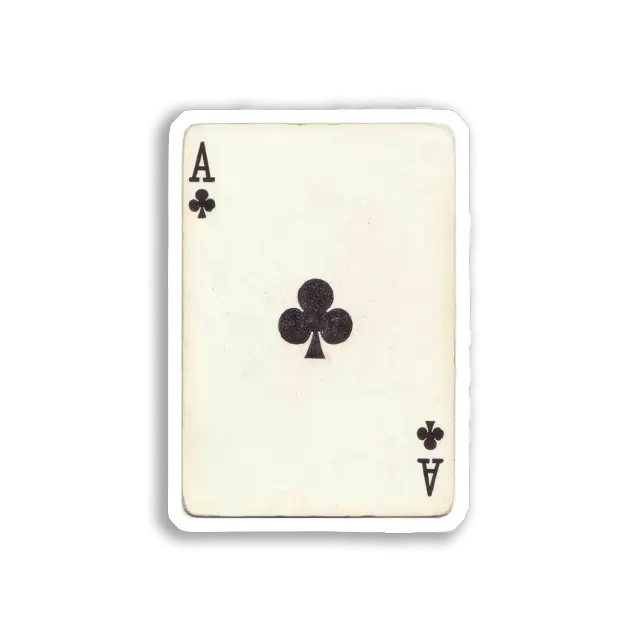 Pegatina de carta del as de tréboles
