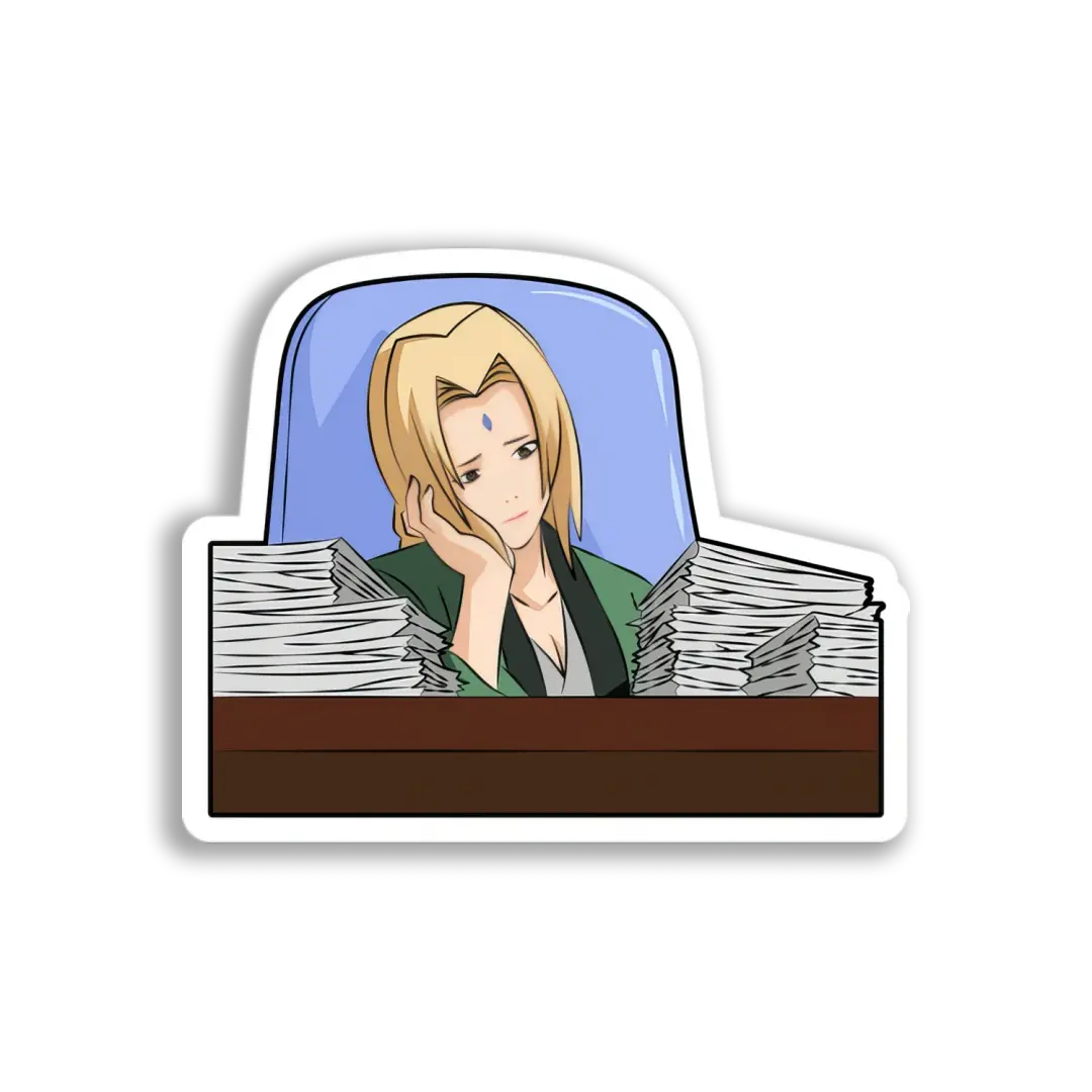 Tsunade im Papierkram-Chaos Sticker