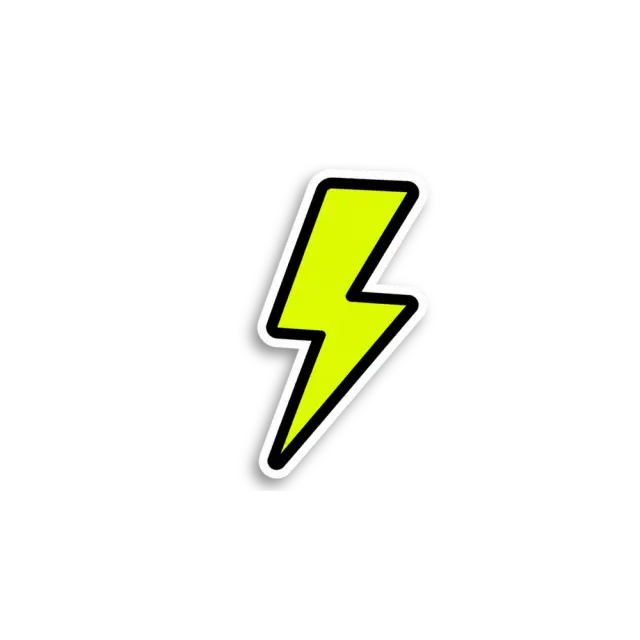 Neon Lightning Bolt Sticker