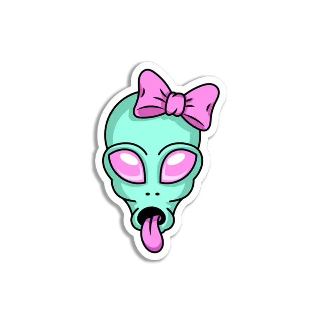 Alien streckt die Zunge raus Sticker