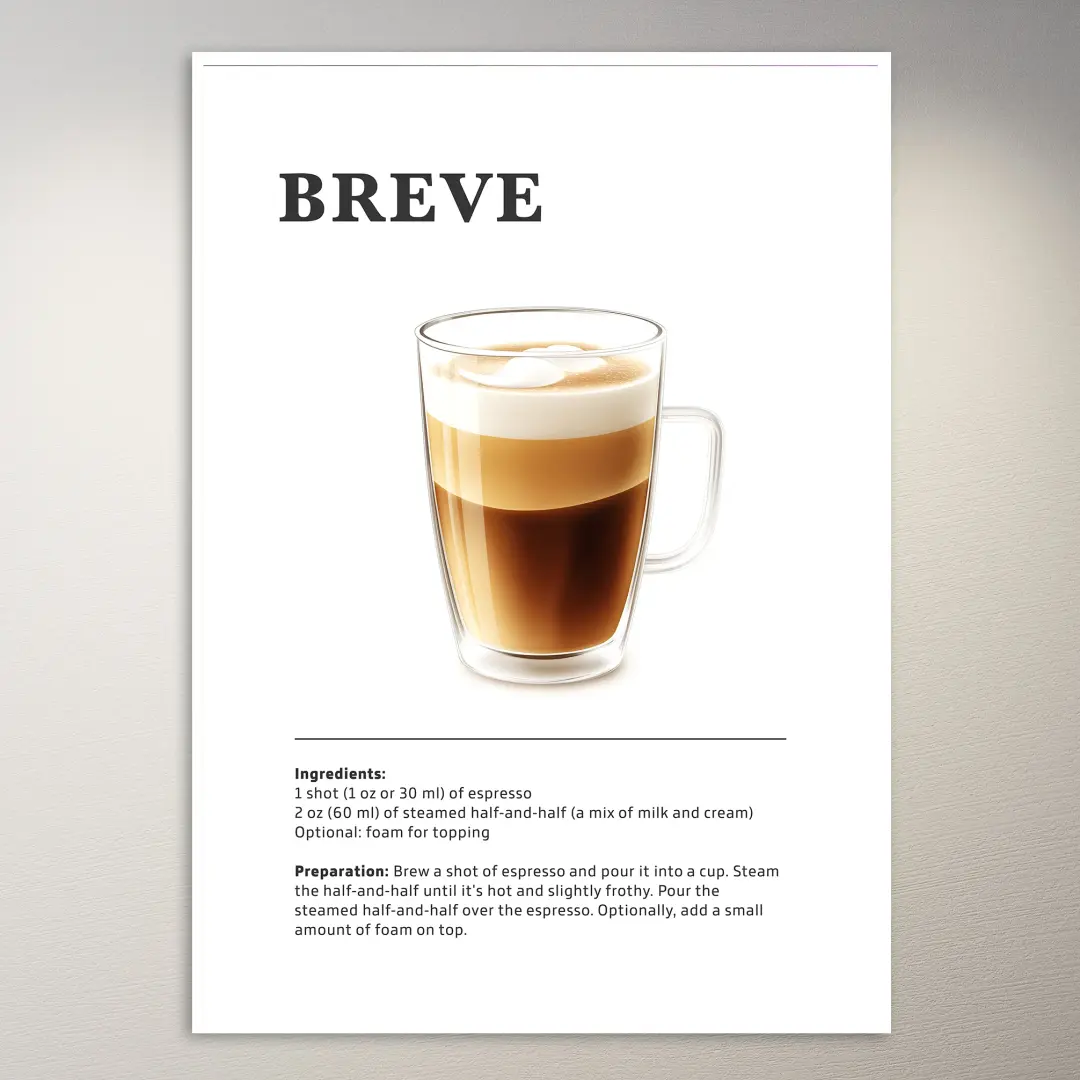 Breve Kaffeegetränk-Poster