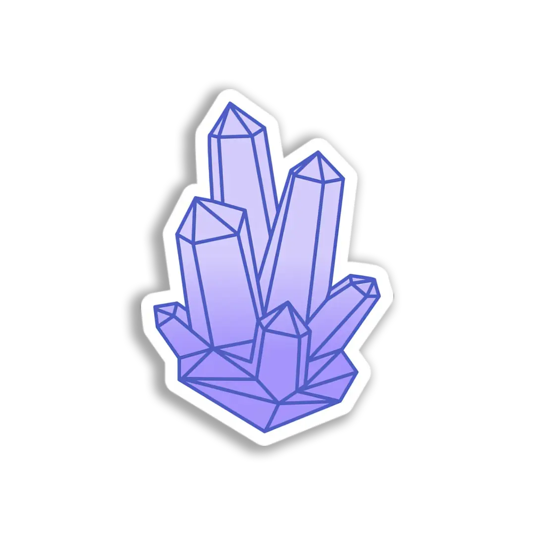 Purple Crystal Cluster Sticker
