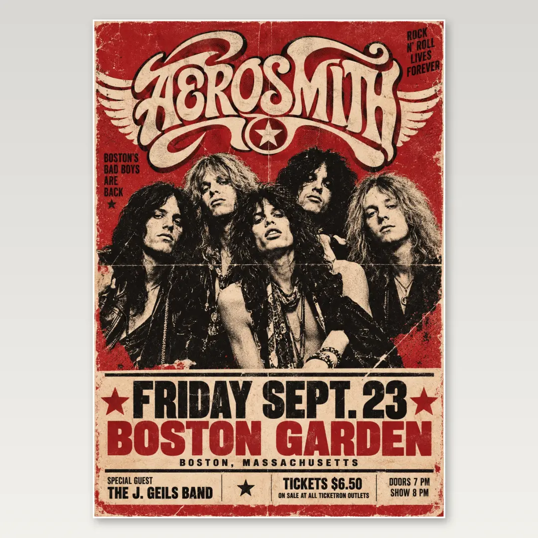 Aerosmith Red Portrait A4 Poster