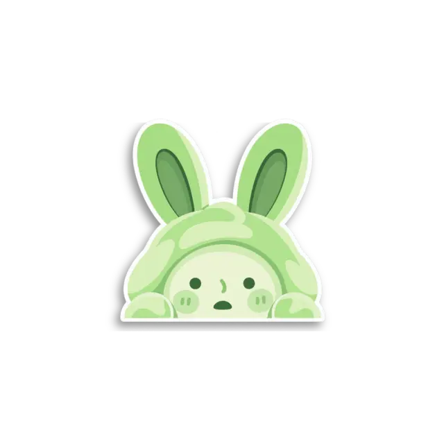 兔兔帽探頭貼紙