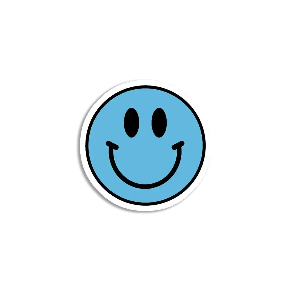 Blauer Smiley-Sticker