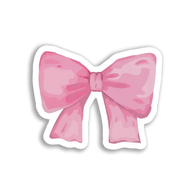 ملصق فيونكة وردية جميلة
