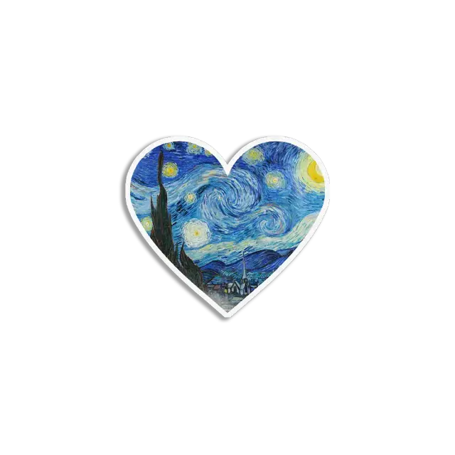 Vintage Herz Sternennacht Sticker