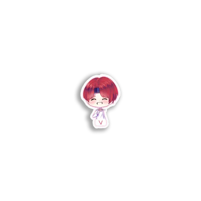 Lächelnder rothaariger Chibi V Sticker