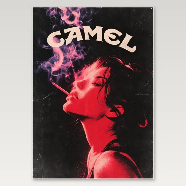 Camel Smoke A4 Poster