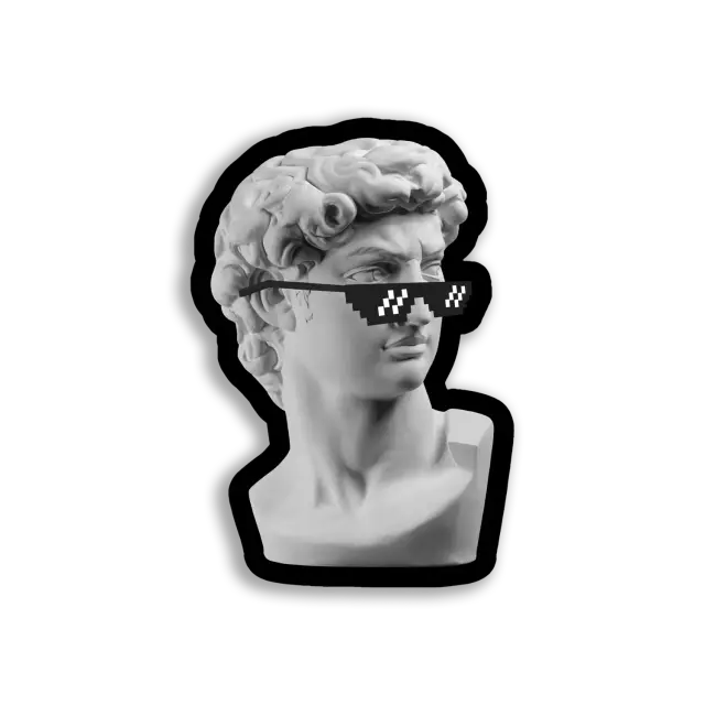 David Wearing Pixelated Sunglasses Sticker