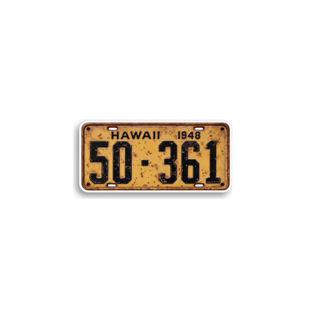 Hawaii 50-361 Plate Sticker