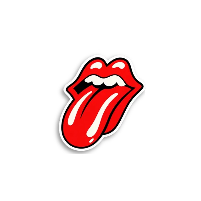 Red Lips Tongue Sticker