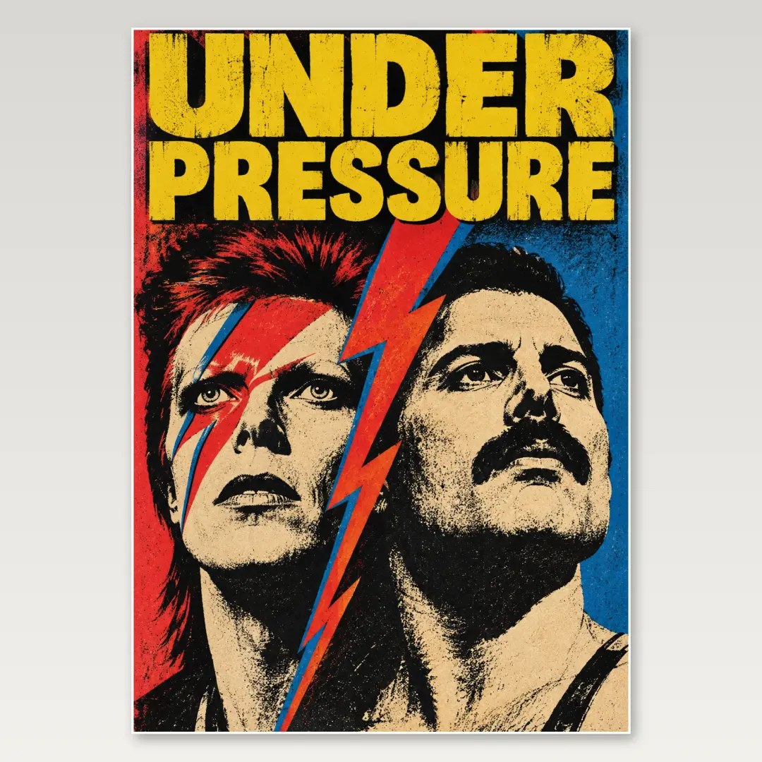 Under Pressure Bowie Mercury A4 Poster