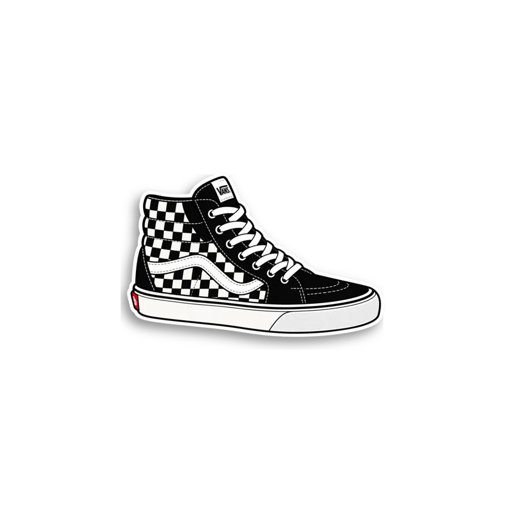 Schachbrett-High-Top Sticker