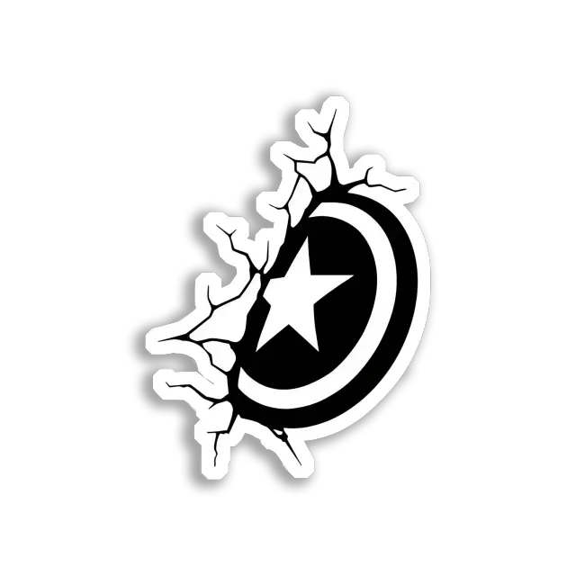 Captain-America-Schild bricht durch Sticker