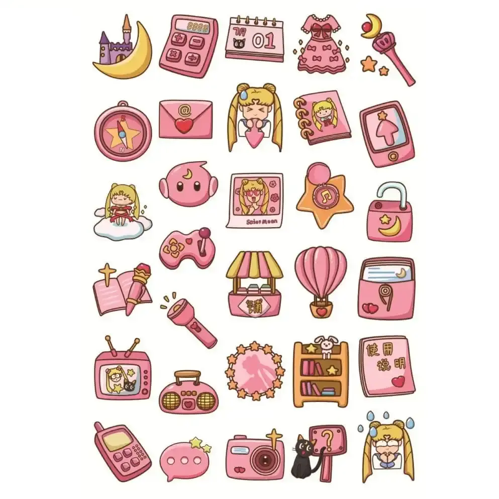 Pegatinas estéticas de comida anime