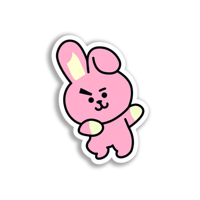 Rosa BT21 Hase Sticker