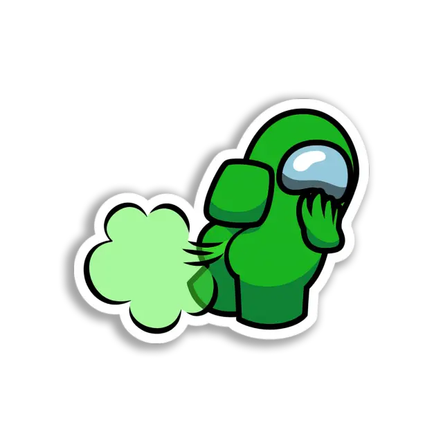 Grüner Among Us furzt Sticker
