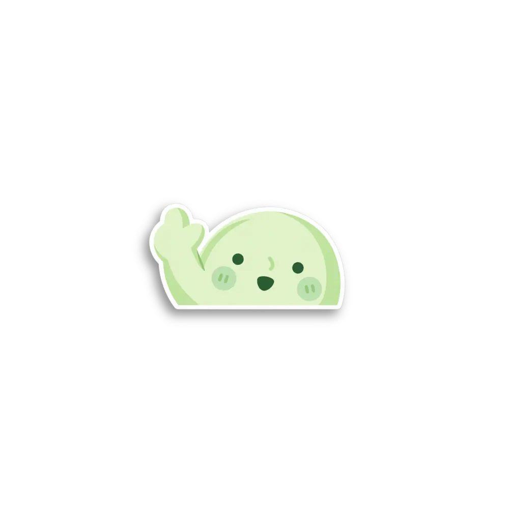 揮手圓形探頭貼紙