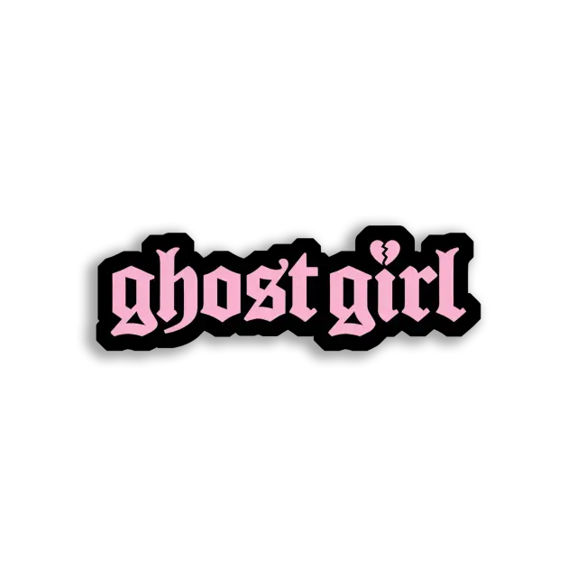 Ghost Girl With a Broken Heart Sticker