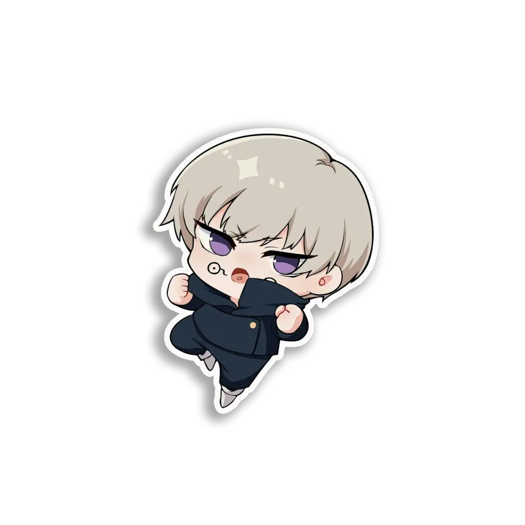Angry Anime Boy Chibi Sticker