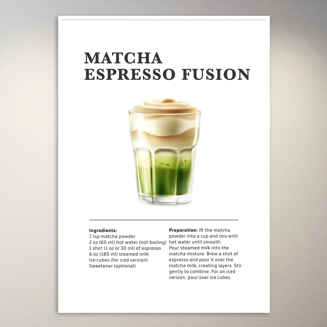 Póster de bebida Matcha Espresso