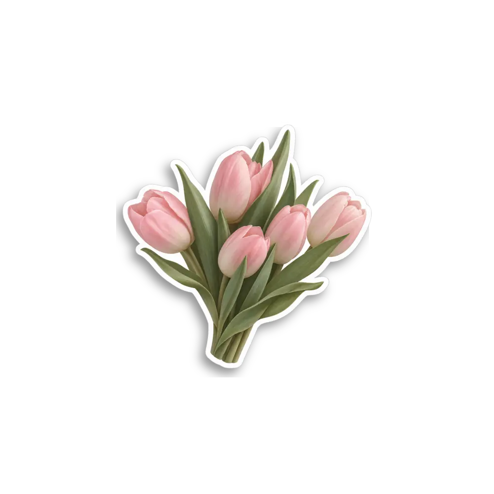 Rosa Tulpenstrauß Sticker