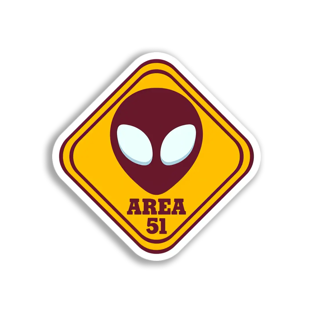 Area 51 Alien-Schild-Sticker