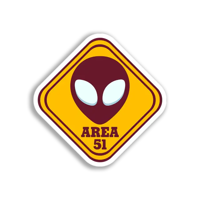 Area 51 Alien Sign Sticker