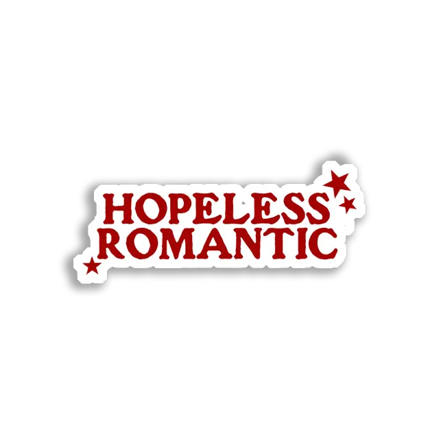 Pegatina Romántico empedernido con estrellas rojas