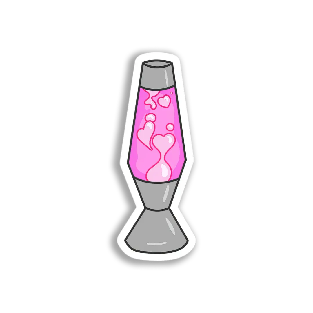 Rosa Herz-Lavalampe Sticker
