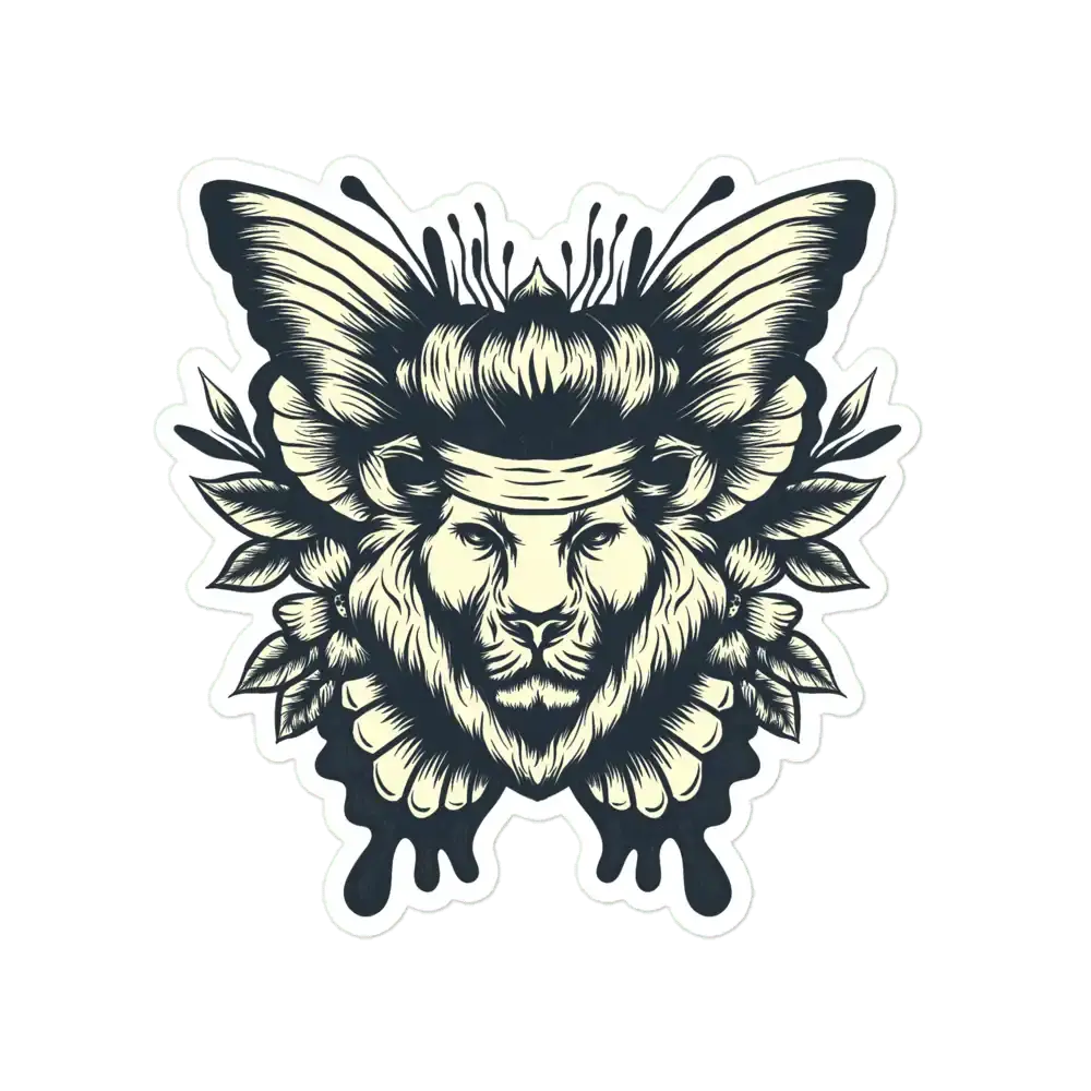 Lion Butterfly Sticker