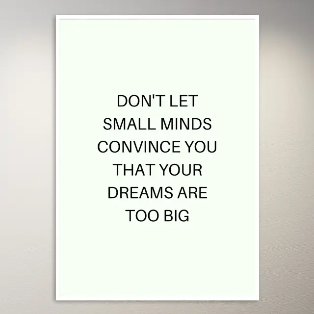 Wandposter mit Motivationsspruch