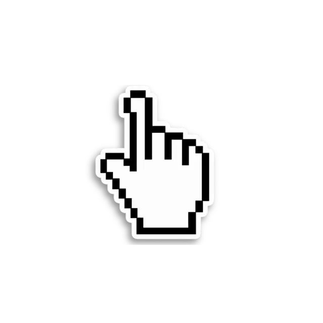 Pixel Pointer Hand Sticker