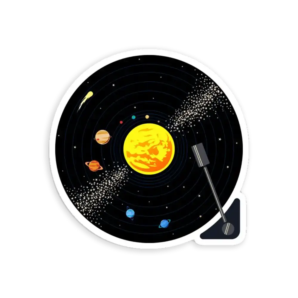 Sonnensystem-Schallplatte Sticker