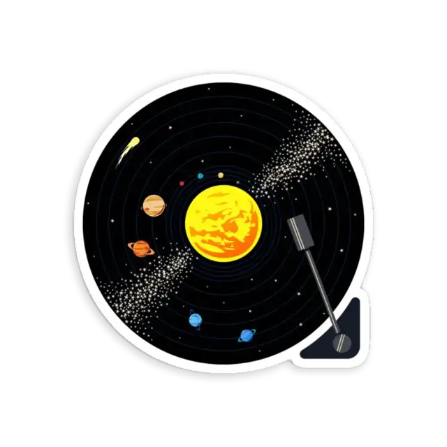 Sonnensystem-Schallplatte Sticker