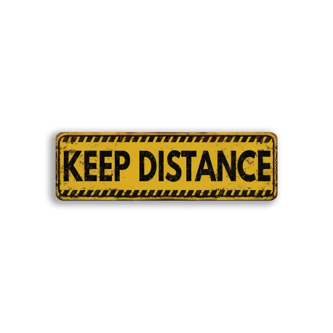 Keep Distance Warning Sign Sticker