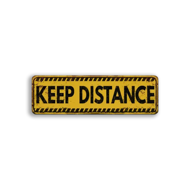 Keep Distance Warning Sign Sticker