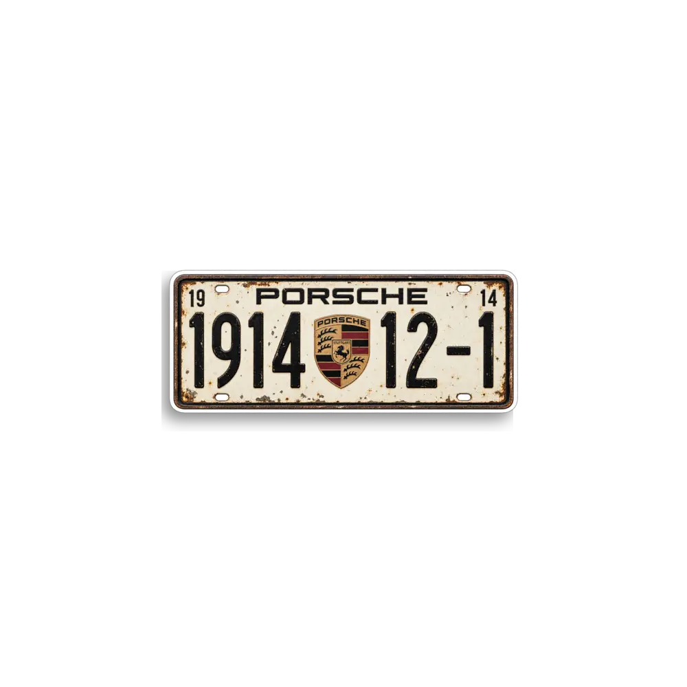 Porsche 1914 Nummernschild-Sticker