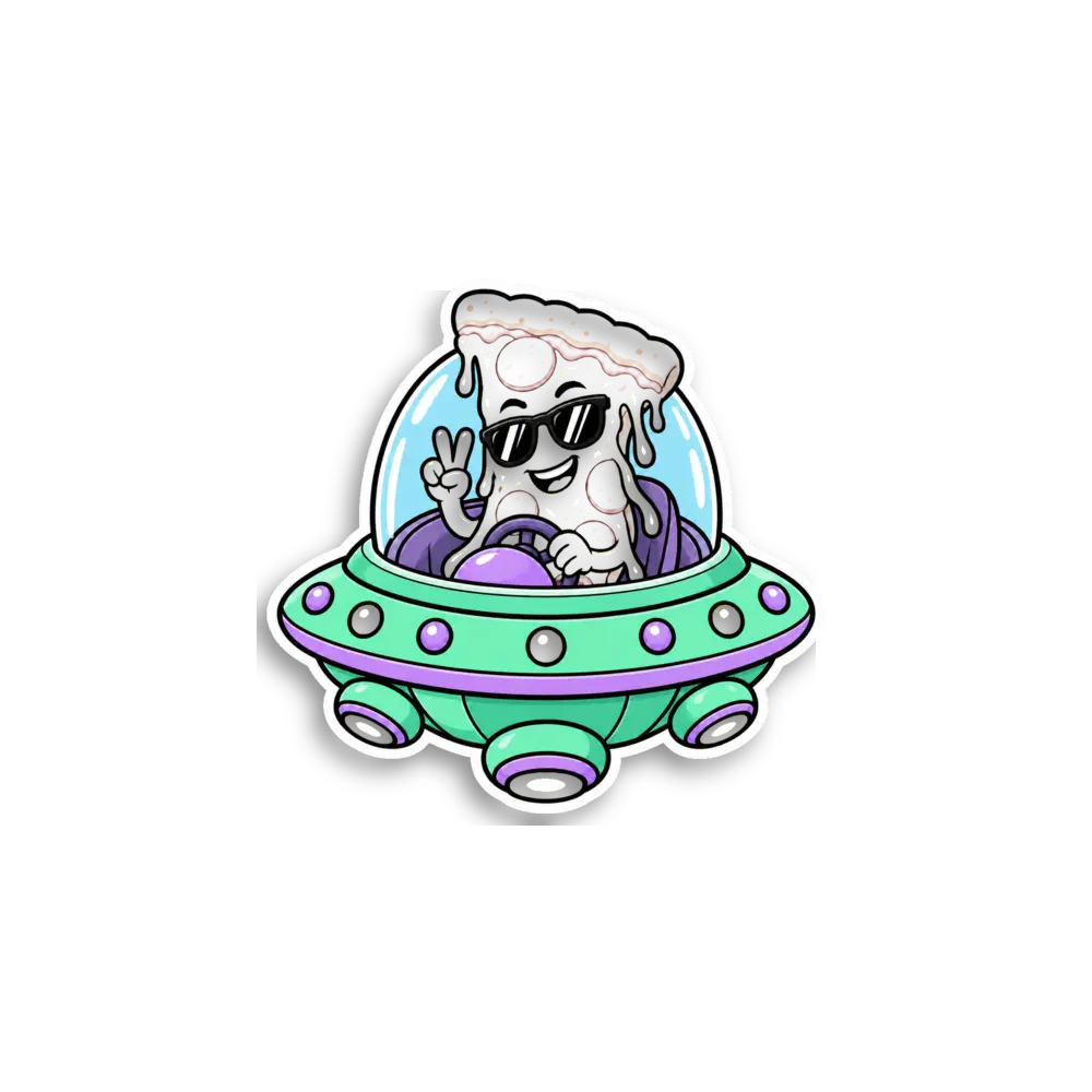 Pizza UFO Variant 2 Sticker
