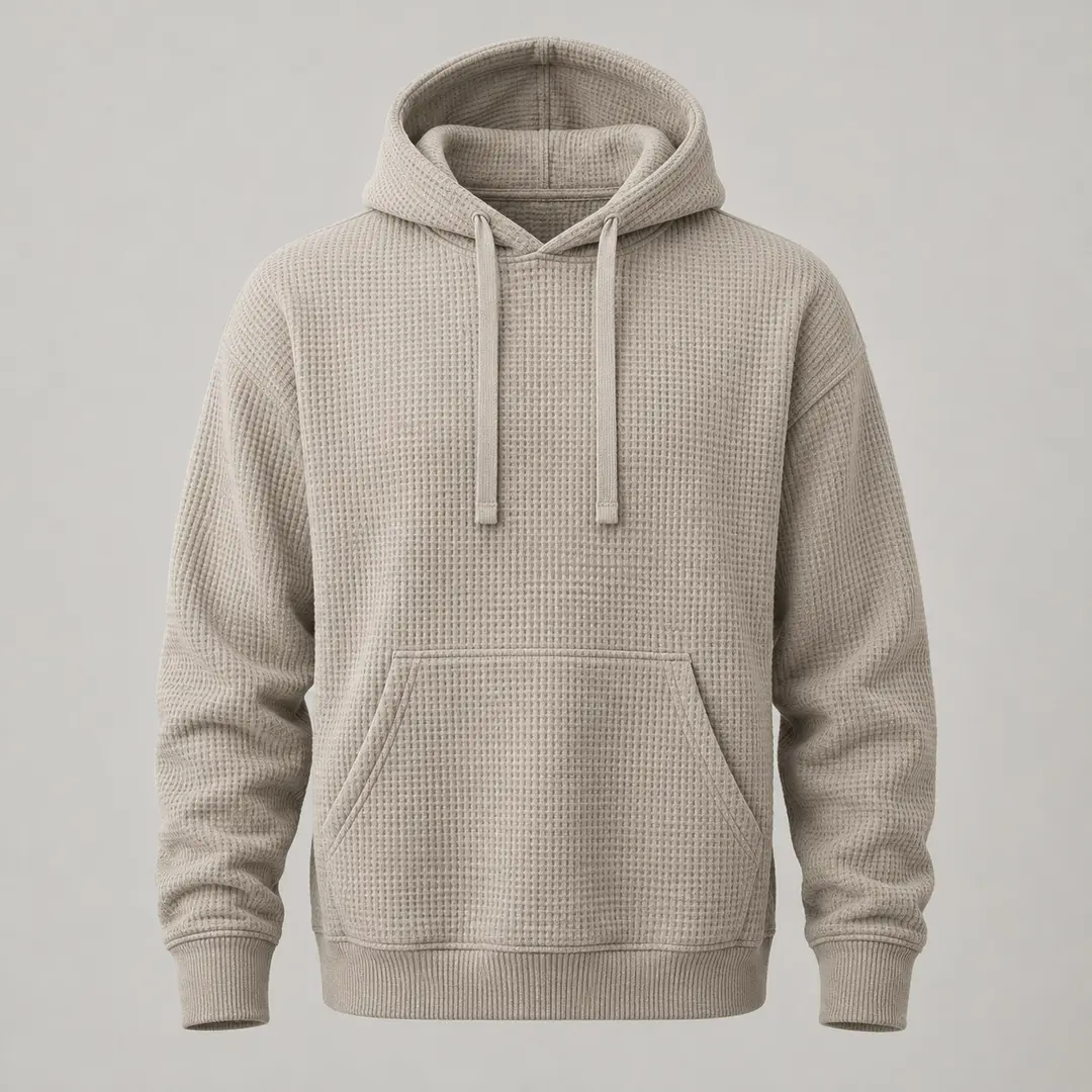 Concrete Waffle Hoodie in Stone